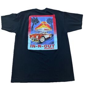 Vintage In N Out Burger Shirt Mens Large White Fishermans Wharf California Y2K